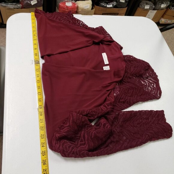 Susan Graver Womens Textured Kimono Set Size 1X Burgundy Stretch Career Church - Picture 11 of 14